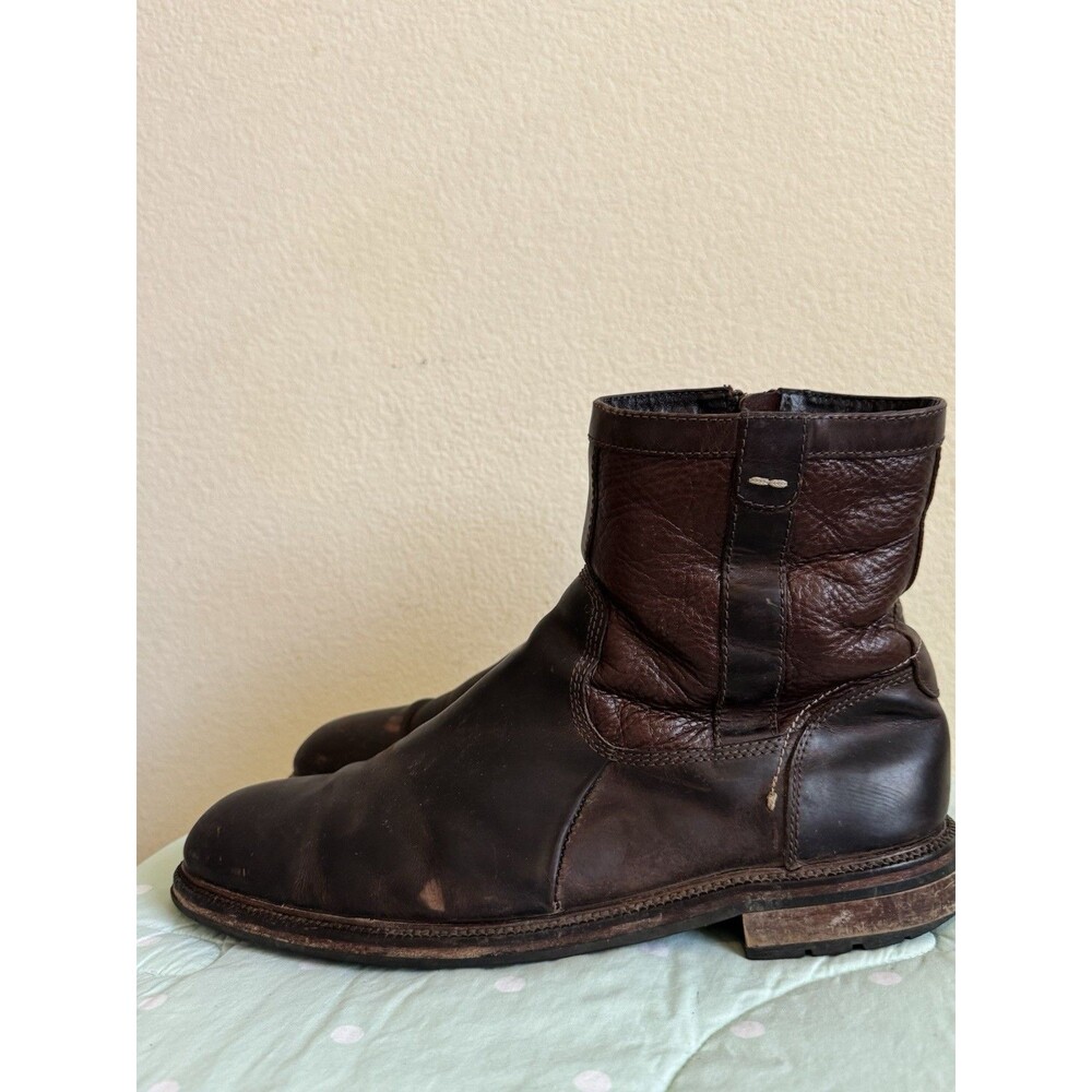 Johnson Murphy 1850 Men's Brown Leather Shearling Lined Boots 10M